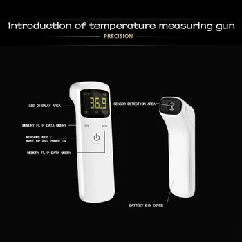 Infraroșu Termometru de Frunte, Termometru Non-contact Termometru Digital cu Display LED Backlit de Măsurare a Temperaturii