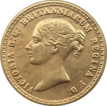 En-gros Britanic Vitoria 24-K placat cu aur, monede copie coper de fabricație
