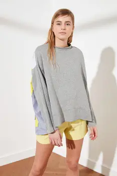 Trendyol Cu Bloc de Culoare Supradimensionat Tricotate Bluza TWOSS20SW0087