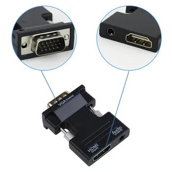 Femela HDMI la VGA de sex Masculin Adaptor Convertor Audio Adaptor Suport 1080P Semnal de Ieșire