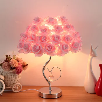 Creative a Crescut Lampă de Masă de Studiu Dormitor Decor Cald Lampă de noptieră Cadou de Nunta Multicolor Rose Tabelul lumina mx6301100