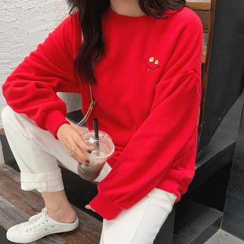 2019 culoare Solidă tricou toamna și iarna femei tricou casual hoodie