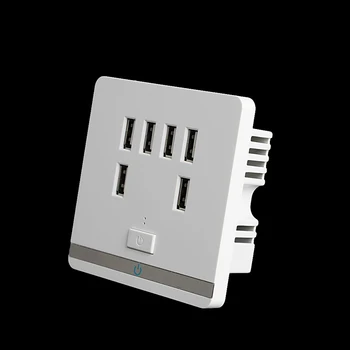 3.4 6 Porturi USB Încărcător de Perete Priza de Putere Priza Socket Placa de Panoul de comandă AC 110-220V Prize