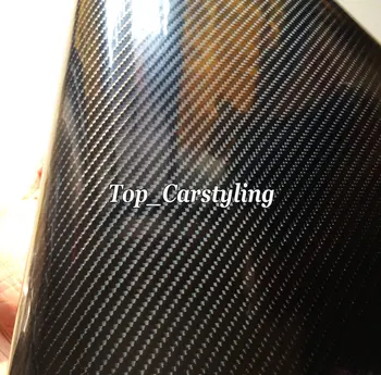 Super Gloss 6D Fibra de Carbon Negru, folie de Vinil, pentru o masina folie care Acoperă dimensiunea 1.52x20m/rola cu Bule de Aer Liber PROTWRAPS