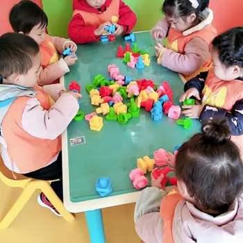 40pcs Montessori Șurub Blocuri de Plastic Introduce Blocuri de Nuci Forma Jucării pentru Fete Jucării pentru Copii Pentru Copilul Copil de Educație Timpurie