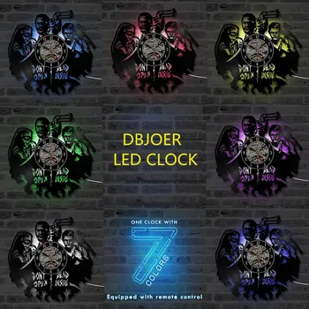 Manual Mersul pe jos Mort Temă 3D Record Ceas Clasic Creativ și de Epocă disc de Vinil Ceas de Perete Decor Acasă LED cu 7 Culori