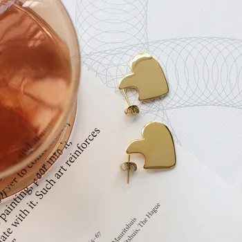 Inima cercei stud oțel inoxidabil pentru femei de culoare de aur unic minimalist elegant cercei moda 2020