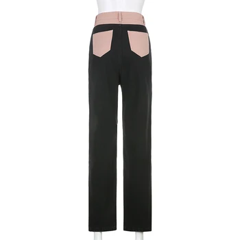 Darlingaga Streetwear Mozaic y2k Blugi pentru Femei Direct Harajuku Înaltă Talie Pantaloni Denim 90 Plus Dimensiune Pantaloni Lungi de sex Feminin