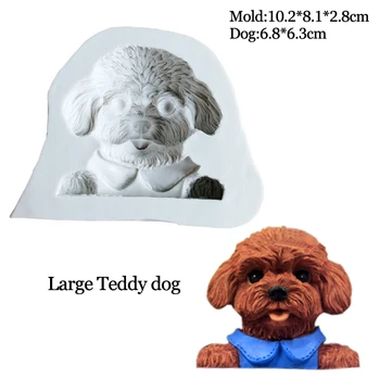 Mare Teddy Câine Silicon Săpun Mucegai Tort De Decorare Instrumente Fondant Rășină Sugarcraft Gumpaste Ciocolata Sugarcraft Mucegai M2366