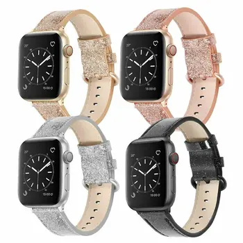 Bling Crăciun Bandă de Piele pentru Apple Watch Serie SE 6 5 4 3 2 1 Curea Catarama Clasica Watchband pentru iWatch 44/40/42/38mm Curea