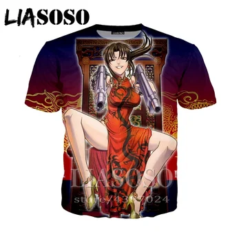 LIASOSO Vara Anime Japonez Tricou pentru Bărbați Îmbrăcăminte de Imprimare 3D Femei Casual tricou mulat 2020 Hip Hop de Moda Tee Black Lagoon