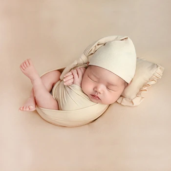 Moale și se Întind Puternic Copil Împachetări Nou-născut Elastic Fotografie Swaddlings Cu Pălărie Bebe Foto Recuzită Înfășurați o Pătură 40*165 cm
