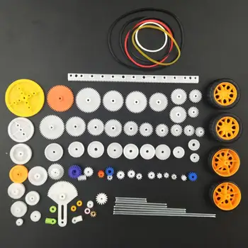 82 buc Plastic Ambalaj de Viteze Kit DIY de Viteze Sortiment set de accesorii pentru Jucarie Masina cu Motor Robot Diferite Viteze Ax Centura Bucse