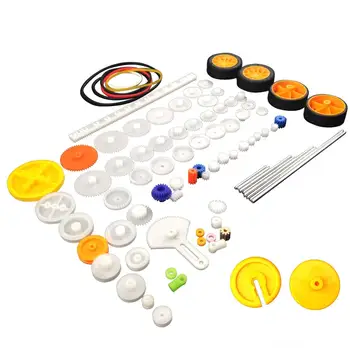 82 buc Plastic Ambalaj de Viteze Kit DIY de Viteze Sortiment set de accesorii pentru Jucarie Masina cu Motor Robot Diferite Viteze Ax Centura Bucse