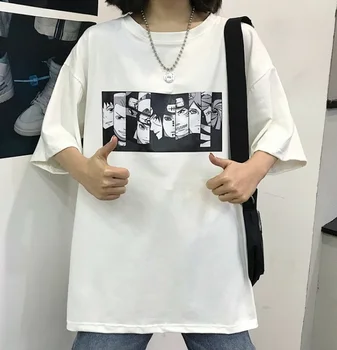 Kuakuayu HJN Unisex Moda coreeană Anime T-Shirt Tumblr Moda Stil Harajuku Tee Strada Purta Cămașă asortată