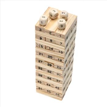 54 +4buc Stivuitor Extract de Clădire Joc Educativ Cadou Nou Turn de Lemn din Lemn Blocuri de Jucărie Domino