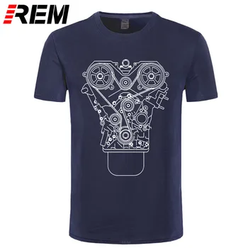 REM Barbati Tricou din Bumbac de Brand Nou MOTOR de DESIGN T-shirt Negru JDM Tuner Decal Instrument Mecanic de Garaj Piston Vara Tricou