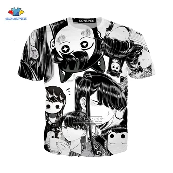Noutatea 3D Imprimate t-shirt Anime Kawaii Fata Komi-san Multe Fețe tricou barbati haine harajuku grafic T-shirt Mens pentru Femei