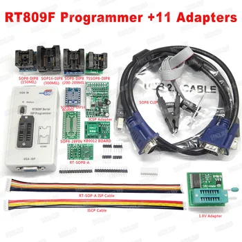 Transport gratuit RT809F +11 Adaptoare Serial ISP VGA LCD Programator USB Instrumente de Reparare 24 25 93 Seriale IC RTD2120 mai Bine Decât EP1130B