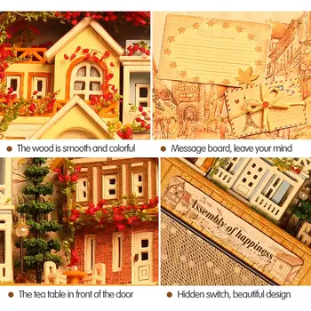 Puzzle Jucărie DIY Casa Papusa Mobila Rural Cutie de Teatru Nostalgic Tema Miniatură Scena din Lemn in Miniatura casă de Păpuși