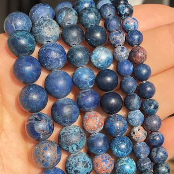 Piatra naturala de culoare Albastru Închis American Howlite Turcoaz Minerale Margele Pentru Bijuterii DIY Brățară Accesorii 15