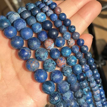 Piatra naturala de culoare Albastru Închis American Howlite Turcoaz Minerale Margele Pentru Bijuterii DIY Brățară Accesorii 15