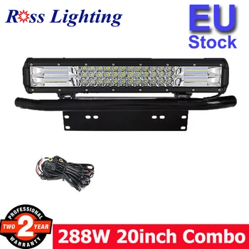 Off Road 20inch LED Lumina de Lucru Bara de Combo 288W LED Bar de Ceață Lampa de Conducere pentru Camion, SUV, ATV-uri 4x4 4WD 12v Bull Bar cu Cabluri