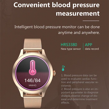 Ceas inteligent femei IP68 rezistent la apa smartwatch reloj inteligente Heart Rate monitor de Presiune sanguina Ecran Tactil Complet