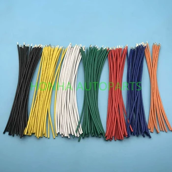 50 buc UL1007 sârmă 80 ° 18AWG 15 cm PVC electronic line cablu de sârmă de cupru 300V negru galben alb verde roșu portocaliu albastru