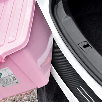 Fibra de Carbon Autocolant Auto Bara Spate Uzură de Protecție Autocolante Pentru mitsubishi asx outlander Portbagaj Auto Guard plate Accesorii