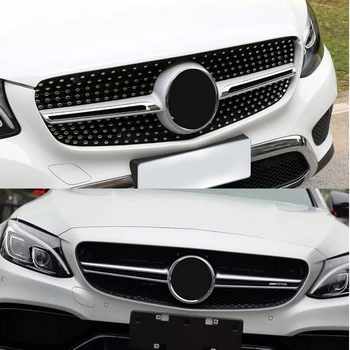 Față de Curse Piese Bara Grila de Acoperire Pentru Mercedes-Benz CLA W117 Clasă 2016 Diamant Negru Argintiu