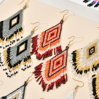ZMZY Boho Ochi Handmade cu Margele de Boemia Cercei Ciucure Pentru Femei de Moda Multicolor Margele Cercei Statement Bijuterii Etnice