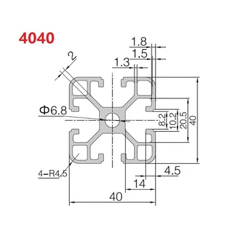 1 BUC 4040 Standard European Aluminiu Anodizat Profil de Extrudare 100 mm-1200mm Lungime Liniară Feroviar 400 500 1000mm Pentru CNC 3D Printer