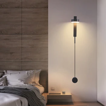 LED Lampă de Perete Simplă Rotativă de Perete, Corpuri de iluminat de Aurul Negru Dormitor, Camera de zi Culoar Comutator Rotativ Interior, Corpuri de Iluminat
