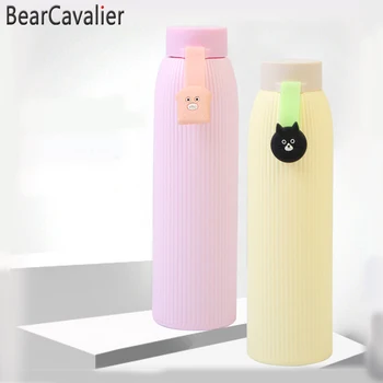 BearCavalier Copii Infuzoare Rezistent la Temperaturi Înalte Pahar Sticla de Apă de Sport Portabil Silicon Set Drinkware sticla de Apa