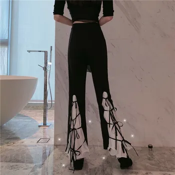 ZOSOL 2020 Nou Stil de Design de Sens Pantaloni-Clopot fund de Sifon Împletit Curea de Talie Mare Pantaloni Casual Pantaloni Toate-meci pentru Femei