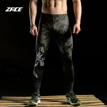 ZRCE 3D Stil Chinezesc de Imprimare 3D Sport Jambiere Strânse Respirabil cu Uscare Rapidă Anti-pilling Om Pantaloni de Yoga Pantaloni culturism