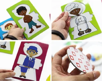 Educația timpurie iluminare jucarii educative engleză jigsaw puzzle de potrivire de învățare materiale didactice 3-4 ani