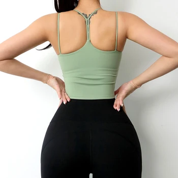 Fitness Rulează Sutiene Sport Femei iute Uscat Crop Top Yoga Push-Up Detasabil cu Tampoane de Antrenament Solid Moale Nailon Respirabil Vesta