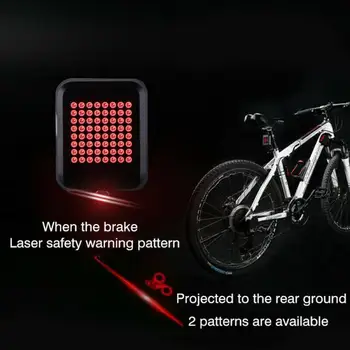 64 LED Biciclete Stop Spate Inteligentă Automată Indicator de Direcție USB Reîncărcabilă Ciclism Biciclete de Avertizare Lampă de semnalizare cu Lumină