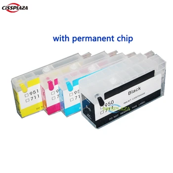 CISSPLAZA compatibil Pentru HP711 Designjet T120 T520 refillable cartuș de cerneală permanentă chips-uri Goale