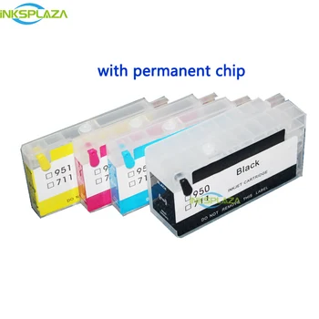 CISSPLAZA compatibil Pentru HP711 Designjet T120 T520 refillable cartuș de cerneală permanentă chips-uri Goale