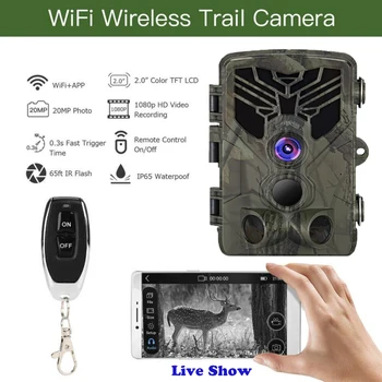 Show Live Trail Camera Wifi APP Control de la Distanță de Vanatoare Camere de 20MP 1080P Viziune de Noapte Wifi810 WildPhoto Capcane de Supraveghere
