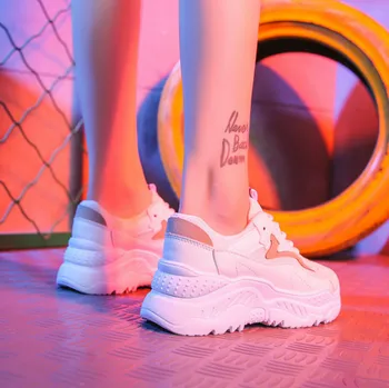 2019 Noi Sprinhg Toamna Femei Pantofi Pantofi Albi De Moda Sălbatic Platforma Încălțăminte Ochiurilor De Plasă Respirabil Pantofi Casual Adidasi