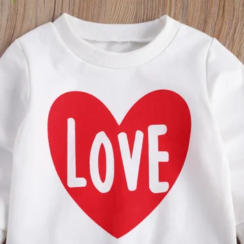 Lioraitiin 1-6 ani Noi Copii Baby Boy Fata de Valentine ' s cu Maneca Lunga Model Inima Pulover Tricoul Primavara Toamna Haine