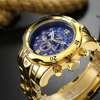 TEMEITE Noua Moda Mens Ceasuri de Top de Brand de Lux de Mare Cadran de Ceas Militar Plin de Oțel Sport Impermeabil Ceas Cronograf Bărbați