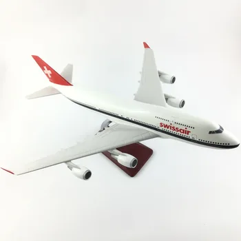 SWISSAIR AVIOANE 45CM BOEING 747 SWISS AIRLINES MODEL DE AVION DE AERONAVE JUCARII PENTRU COPII, CADOURI DE ZIUA DE NASTERE O