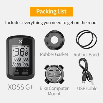 XOSS G+ Calculator Bicicleta cu GPS Set Centura de Ritm Cardiac Senzor de Viteză pentru Ciclism Cronometru Ecran LCD rezistent la apa IPX7, Cu Montare pe Set