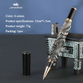 JinHao de Lux Roller Ball Pen-Dragon de Înaltă Calitate de Metal Office Pix Cadou de Ziua de Bronz aur argint
