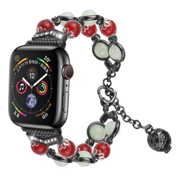 Curea Pentru Apple watch band 44mm 40mm iWatch kommer 5 4 3 2 1 Noapte Femei Luminos Perla brățară Apple watch 6 curea de 38mm 42mm